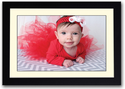 

Baby In Red Dress Looking Fine Art Print(14 inch X 20 inch, Framed)