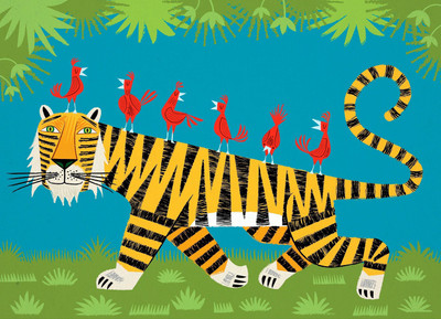 

Tallenge Art For Kids - Tiger Transportation - A3 Size Rolled Poster For Kids Room Decor Paper Print(16.5 inch X 11.7 inch, Rolled)