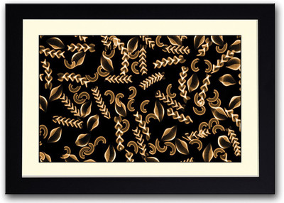 

Abstract Black and Golden Design Fine Art Print(14 inch X 20 inch, Framed)
