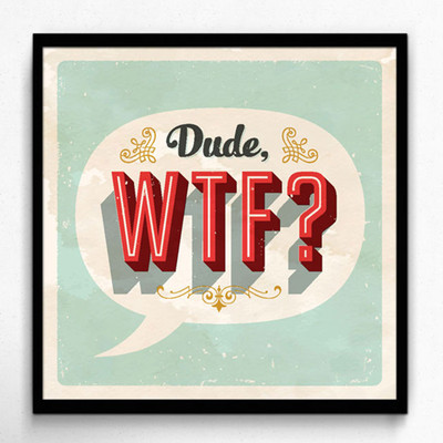 Seven Rays Dude WTF Pin Up Framed (Small)(13 inch X 13 inch)