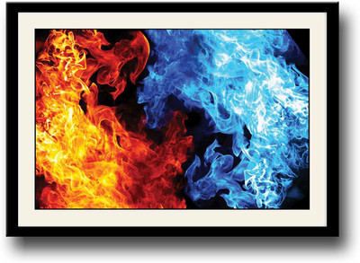 

Blue and Yellow flames Fine Art Print(10 inch X 14 inch, Framed)