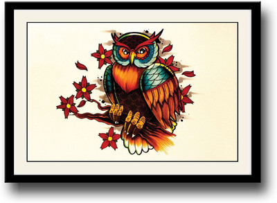 

Amazing Colourful Owl art Fine Art Print(10 inch X 14 inch, Framed)