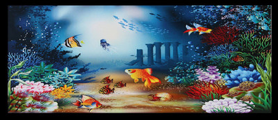 

Bm Traders Beautiful Fish Tank With Black Border Unframed Wall Sticker Poster (20 X 40 Inches) Fine Art Print(20 inch X 40 inch, Rolled)