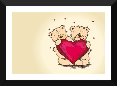 

Tallenge - Valentine’s Day Gift - Teddy Bear Love - Premium Quality A3 Size Framed Poster Paper Print(17 inch X 12 inch, Framed)
