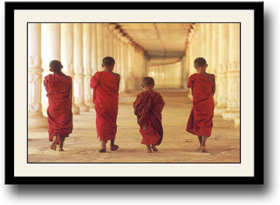 

Four Children Monks Fine Art Print(10 inch X 14 inch, Framed)