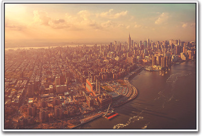 

City Aerial View During Sunrise Paper Print(12 inch X 18 inch)