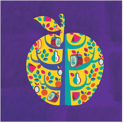 

Square Apple Purple Fine Art Print(20 inch X 20 inch, Rolled)