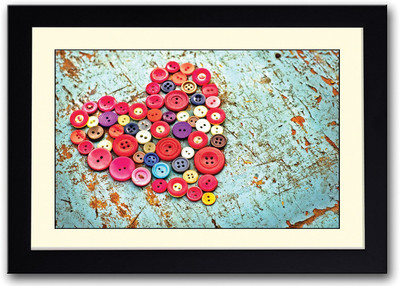 

Buttons Heart Fine Art Print(14 inch X 20 inch, Framed)