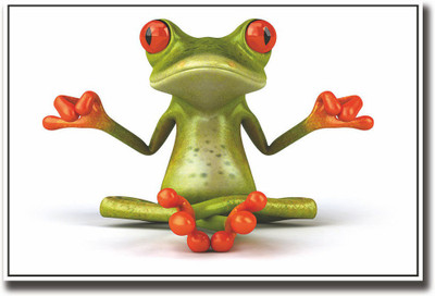 

Green frog meditation Fine Art Print(12 inch X 18 inch, Rolled)