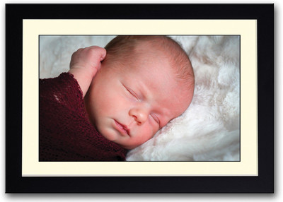 Baby Wrapped In Maroon Fine Art Print(14 inch X 20 inch, Framed)