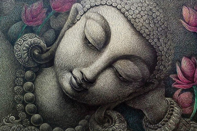 

GREY BUDDHA 12X18 INCHES Fine Art Print(12 inch X 18 inch)