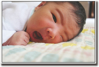 

Baby yawning with one eye closed Fine Art Print(12 inch X 18 inch, Rolled)