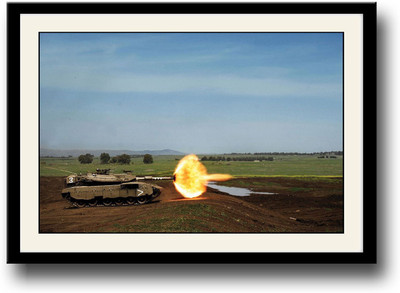 

Army tank firing Fine Art Print(10 inch X 14 inch, Framed)