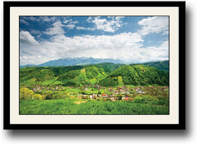 

City on Foothills Fine Art Print(10 inch X 14 inch, Framed)