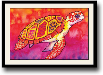 

Colourful turtle art Fine Art Print(10 inch X 14 inch, Framed)