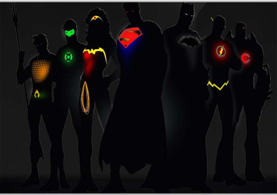 

Posterhouzz Superheroes In Dark Paper Print(12 inch X 18 inch, Rolled)