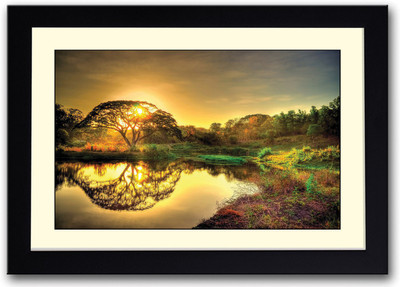 

Tree shadow in water Fine Art Print(14 inch X 20 inch, Framed)