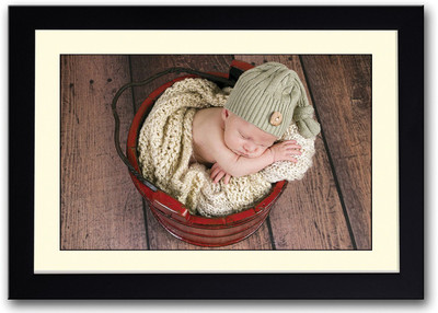 

Newborn Baby In Red Basket Fine Art Print(14 inch X 20 inch, Framed)