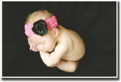 

Baby with black rose bow Fine Art Print(12 inch X 18 inch, Rolled)