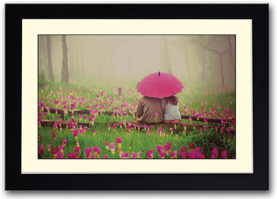 

Couple with Umbrella Fine Art Print(14 inch X 20 inch, Framed)