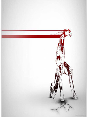 

Posterhouzz Black And White Robot Punching On Land Paper Print(18 inch X 12 inch, Rolled)