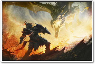 

The Elder scrolls Dragon Warrior Paper Print(12 inch X 18 inch)