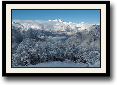 

Snow Covered Mountains Fine Art Print(10 inch X 14 inch, Framed)