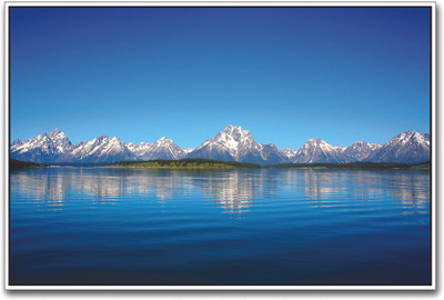 

Reflection of Mountains on Blue Water Paper Print(12 inch X 18 inch)