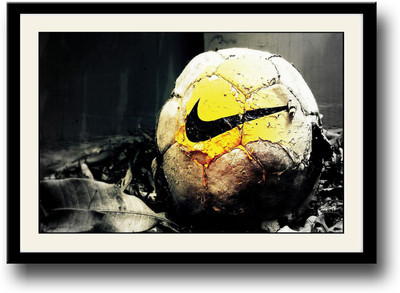 

Football Nike Yellow Fine Art Print(10 inch X 14 inch, Framed)