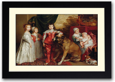

Vintage Children With Dog Fine Art Print(14 inch X 20 inch, Framed)