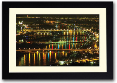 

Lights On Bridges At Night Fine Art Print(14 inch X 20 inch, Framed)