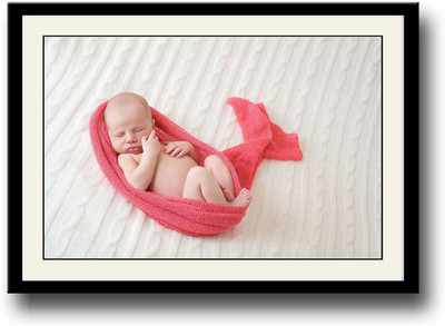

Baby wrapped in Pink looking cute Fine Art Print(10 inch X 14 inch, Framed)
