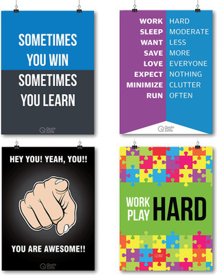 

Poster Collection to Inspire & Motivate Set of 4 A3 Sized by QuoteSutra Paper Print(18 inch X 12 inch, Rolled)