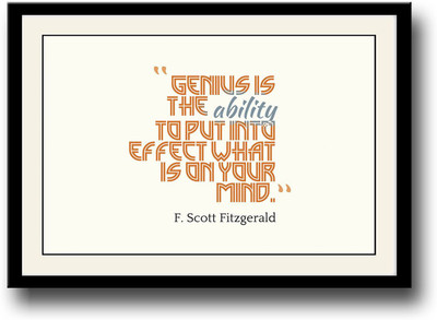 F. scott Fitzgerald genius quote Fine Art Print(10 inch X 14 inch, Framed)