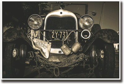 

Vintage jeep in black & white Fine Art Print(12 inch X 18 inch, Rolled)
