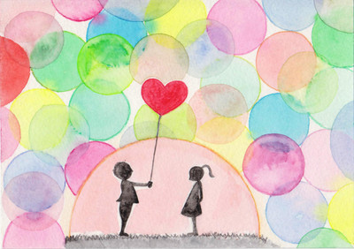 

Tallenge - Valentine's Day Gift - Walercolor Love - A3 Size Premium Quality Rolled Poster Paper Print(16.5 inch X 11.7 inch, Rolled)