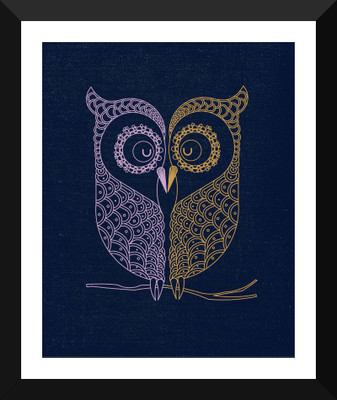 

Tallenge - Gift for Valentine's Day - Owl Love - Premium Quality A3 Size Framed Poster Paper Print(17 inch X 12 inch, Framed)