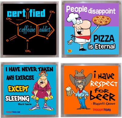 

Thoughtroad Habits Combo Fridge Magnet Pack of 4(Multicolor)