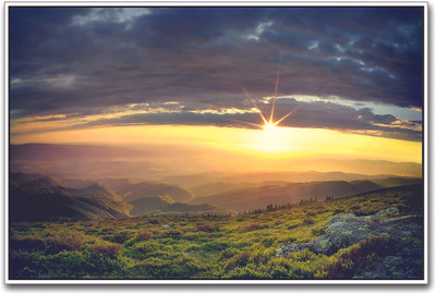 Sun Shining on Field Paper Print(12 inch X 18 inch)
