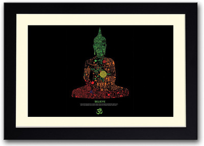 

Om Believe Buddha Fine Art Print(14 inch X 20 inch, Framed)
