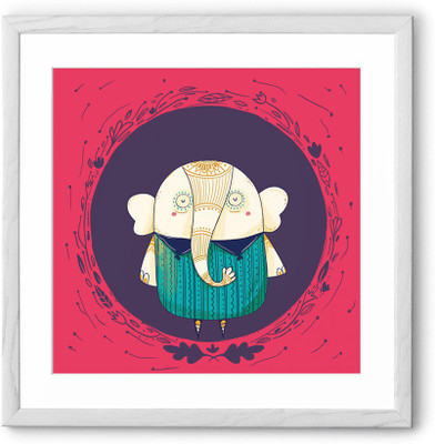 

Circle Elephant Fine Art Print(24 inch X 24 inch, Framed)