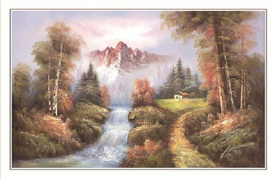 

Bm Traders Mountain Valley Big Rolled Canvas Art(30 inch X 60 inch)