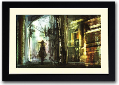 

Abstract Painting Of Man Walking Fine Art Print(14 inch X 20 inch, Framed)