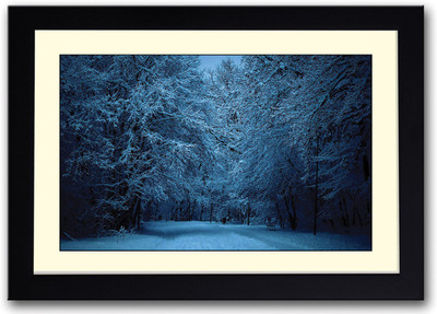 

Snow Covered Bench in Park Fine Art Print(14 inch X 20 inch, Framed)