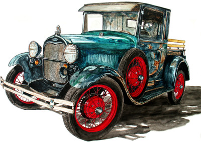 

Oshi - Old Vintage Car Fine Art Paper Print(12 inch X 18 inch, Streched)