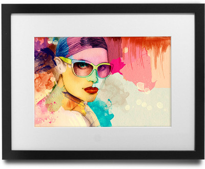 

Shaildha's Water Colour Painting Print of Lady With Googs Fine Art Print(9 inch X 11 inch)