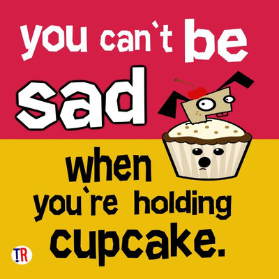 

Not Sad When Cupcake In Hand Paper Print(12 inch X 12 inch, Rolled)