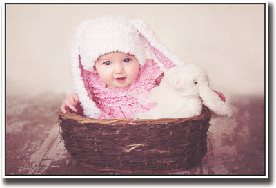 

Baby with a rabbit Fine Art Print(12 inch X 18 inch, Rolled)