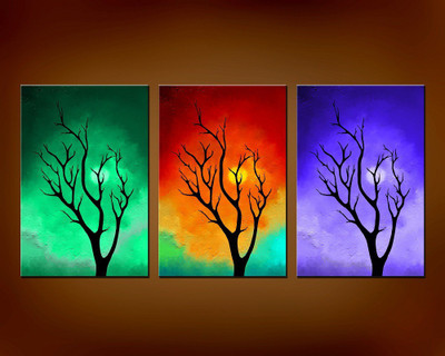 

Abstract Modern Art Canvas Painting x 3 Nos Canvas Art(24 inch X 36 inch, Rolled)