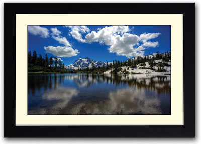 

Reflection of Sky on water amazing Fine Art Print(14 inch X 20 inch, Framed)